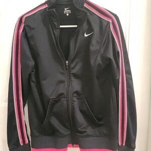 Nike Women's Black and Pink Track Jacket